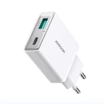 Joyroom JR-TCF14 20W USB-A USB-C Wandladegerät superdünn – Weiß