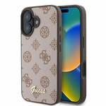 Etui Guess iPhone 16 brązowy/brown HC MagSafe PU Peony Script