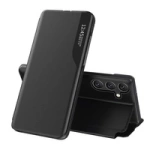 Eco Leather View Case elegante Hülle mit Klappe und Standfunktion für Samsung Galaxy A36 - Schwarz