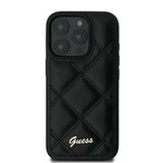 Etui Guess iPhone 16 6.1" czarny/black hardcase Quiled Metal Logo