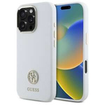 Etui Guess iPhone 16 Pro biały/white hardcase Silicone Logo Strass 4G
