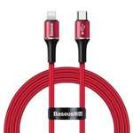 BASEUS USB-C zu Lightning PD Halo Kabel, Power Delivery, 18W, 1m rot