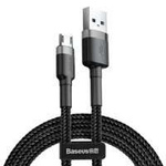 Baseus Cafule Cable durabel Kabel mit Nylon geflochtenes Ladekabel USB / micro USB QC3.0 2.4A 0,5M schwarz-grau (CAMKLF-AG1)