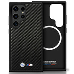 Hülle BMW Leder Carbon MagSafe für Samsung Galaxy S25 Ultra schwarz