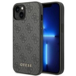 Hülle Guess iPhone 14 Plus 6,7" grau/grau hart case 4G Metall Gold Logo