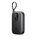 Powerbank Joyroom JR-PBF17 22.5W 10000mAh z wbudowanym kablem USB-C + kabel USB-C 0.25 cm  - czarny