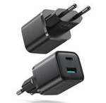 Joyroom Fast UK Wandladegerät USB Typ C + USB 20W PD QC3.0 Schwarz (L-QP207)