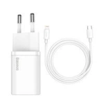 Baseus Super Si 1C schnelles Ladegerät USB Typ C 20 W Power Delivery + kabel USB Typ C - Lightning 1 m weiß (TZCCSUP-B02)