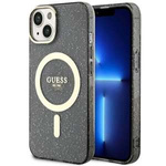 Hülle Guess GUHMP14MHCMCGK iPhone 14 Plus 6,7" schwarz/schwarz hartcase Glitter Gold MagSafe Case