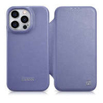 iCarer Curved Edge Vintage Folio echt Leder booktype case schutzhülle aufklappbare hülle für iPhone 14 Pro hellviolett (WMI14220714-LP)