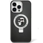 Hülle Karl Lagerfeld KLHMP13LHMRSKCK iPhone 13 Pro 6.1" schwarz/schwarz hartcase Ring Stand Karl&Choupettte MagSafe Case