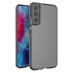 Spring Case Cover Gel Cover mit farbigem Rahmen für Samsung Galaxy S22+ (S22 Plus) schwarz