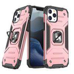 Wozinsky Ring Armor robuste Hybrid-Hülle + Magnethalterung für iPhone 13 Pro rosa