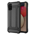Hybrid Armor Case Tough Rugged Cover für Samsung Galaxy A03s schwarz