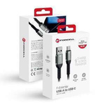 Kabel USB A do USB C Forcell F-Energy QC4.0 3A 66W Cafule 1,2 m C256 czarny