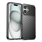 Thunder Case Silikonhülle für iPhone 16 – Schwarz