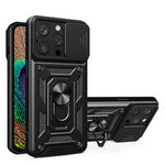 Hybrid Armor Camshield Hülle für iPhone 14 Pro Max gepanzerte Hülle mit Kameraabdeckung schwarz