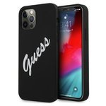 GUESS Apple iPhone 12 Pro Max Silikon Vintage GUHCP12LLSVSBW Schwarz Weiß HardHülle