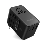 Choetech PD5021 45W EU / US / AUS / UK Reiseadapter mit integriertem kabel USB-C - schwarz