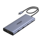 Adapter / Hub USB-C 10in1 Ugreen CM639, 2x HDMI, 2x USB, RJ45, SD/TF, PD 100W