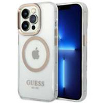 Guess GUHMP14LHTRMD iPhone 14 Pro 6.1" gold/gold hart case Metal Outline MagSafe