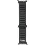 Pasek Audi Logo Synthetic Leather Magnetic Ring do Apple Watch 40/41/42mm czarny