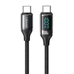 USAMS Kabel geflochtene U78 USB-C zu USB-C LED 3m 100W Schnellladung schwarz/schwarz SJ559USB01 (US-SJ559)