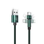 Flechtkabel USAMS USB-C USB U60 Swivel 2A 1m Grün