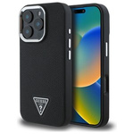 Etui Guess iPhone 16 Pro Max czarny/black hardcase Grained Triangle MagSafe