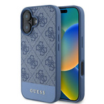 Etui Guess iPhone 16 6.1" niebieski/blue hardcase 4G Bottom Stripe
