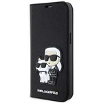 Hülle Karl Lagerfeld KLBKP14SSANKCPK iPhone 14 6.1" Buchcase schwarz/schwarz Saffiano Karl &amp; Choupette Case