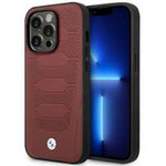 Hülle BMW BMHMP14L22RPSR iPhone 14 Pro 6.1" burgunderrot/burgunderrot Ledersitze mit Muster MagSafe