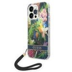 Hülle GUESS Apple iPhone 14 Pro Max Flower Strap Blau Hartcase