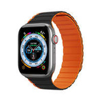 Magnetisches Apple Watch SE, 8, 7, 6, 5, 4, 3, 2, 1 (41, 40, 38 mm) Dux Ducis Armband (LD-Version) – Schwarz und Orange