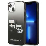 Hülle KARL LAGERFELD Apple iPhone 13 Mini Gradient Iconic Karl & Choupette Schwarz Hartcase