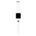 Karl Lagerfeld KLAWMSLCW Apple Watch Armband 38/40 / 41mm weiß / weißes Armband Silikon Choupette Heads