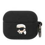 Karl Lagerfeld KLAPRUNIKK AirPods Pro Hülle schwarz/schwarz Silikon Karl Head 3D