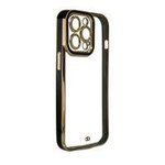 Fashion Case Hülle für Samsung Galaxy A12 5G Gold Frame Gel Cover Schwarz