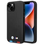 Hülle BMW BMHCP14M22PTDK iPhone 14 Plus 6,7" schwarz/schwarz Leder Stempel Tricolor