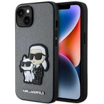 Hülle Karl Lagerfeld KLHCP14SSANKCPG iPhone 14 6,1" hartcase silber/silber Saffiano Karl &amp; Choupette Case