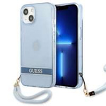 Hülle GUESS Apple iPhone 13 Mini Durchsichtige Heftung Blau Hartcase