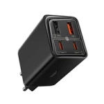 Baseus GaN6 Pro Ladegerät 65W 2 x USB-C 2 x USB-A mit schwarzem USB-C-Kabel 100W 1m - Schwarz