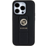 Etui Guess GUHCP15SPGSSADK iPhone 15 6.1" czarny/black hardcase Grip Stand 4G Saffiano Strass Case
