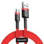 Baseus Cafule Cable durabel Kabel mit Nylon geflochtenes Ladekabel USB / micro USB QC3.0 1.5A 2M rot (CAMKLF-C09)