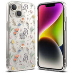 Ringke Fusion Design Armoured Case Cover mit Gelrahmen für iPhone 14 Plus transparent (Trockenblumen) (FD637E30)