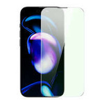 Baseus Vollbild-Hartglas für iPhone 14 Pro mit Anti-Blaulichtfilter und 0,3-mm-Lautsprecherabdeckung + Montagerahmen