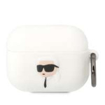 Karl Lagerfeld KLAPRUNIKH AirPods Pro Hülle weiß/weiß Silikon Karl Head 3D