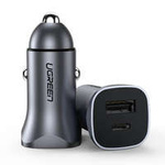 Ugreen schnelles Autoladegerät USB-A / USB-C 18W grau (CD130)