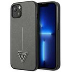 Hülle GUESS Apple iPhone 13 Mini Saffiano Triangle Logo Silber Hartcase
