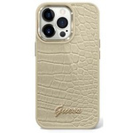 Hülle GUESS Apple iPhone 14 Plus Kroko Kollektion Gold Hartcase
